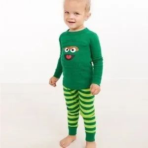 Hanna Andersson Sesame Street Long John Organic Pajamas 2T